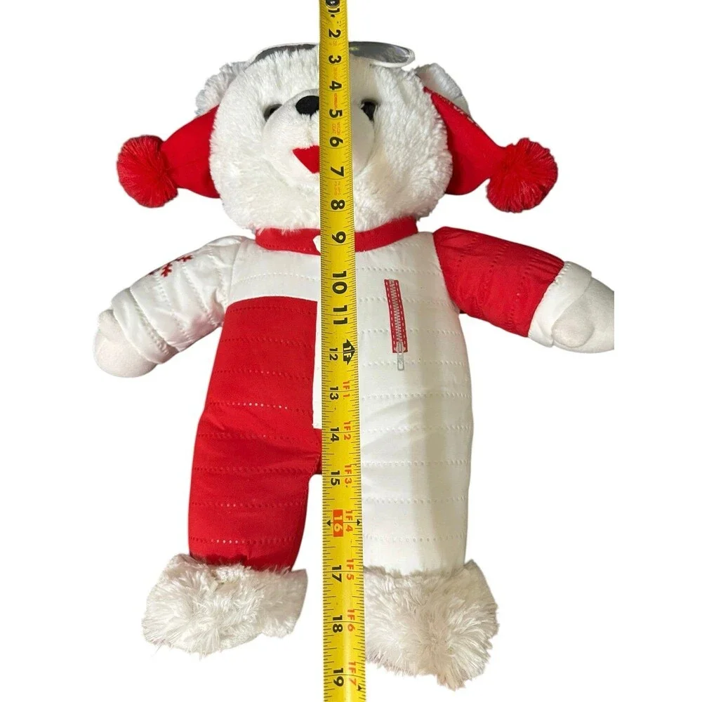 2022 CHRISTMAS Snowflake TEDDY BEAR Red Ski Girl Soft Plush Toy